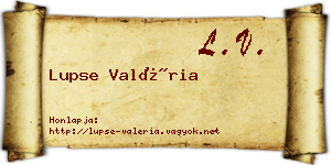 Lupse Valéria névjegykártya